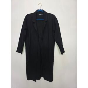 ANRABESS Women’s Long Open Front Knit Cardigan Coat Black Medium